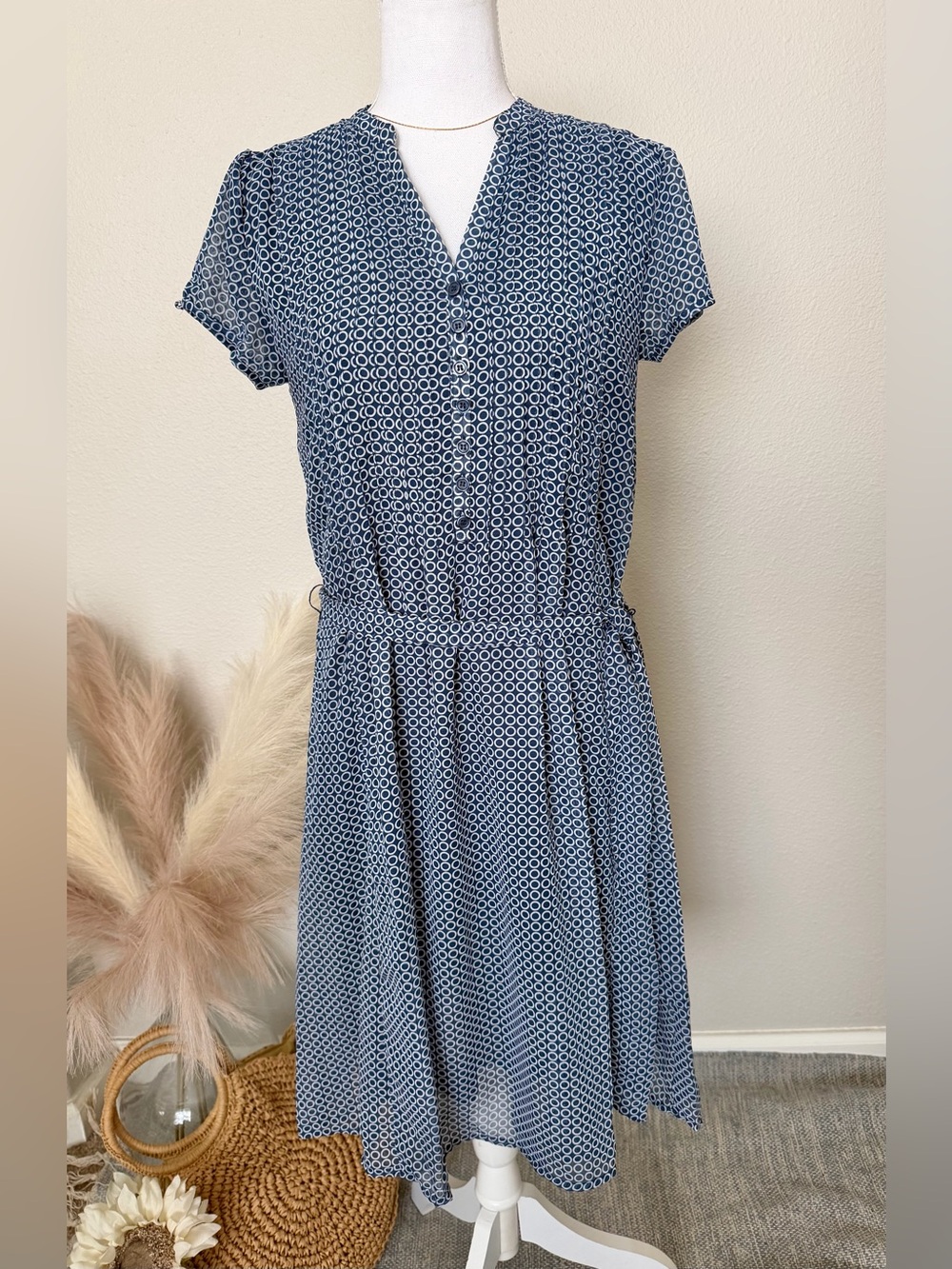 Robert Louis Blue Geometric Dress